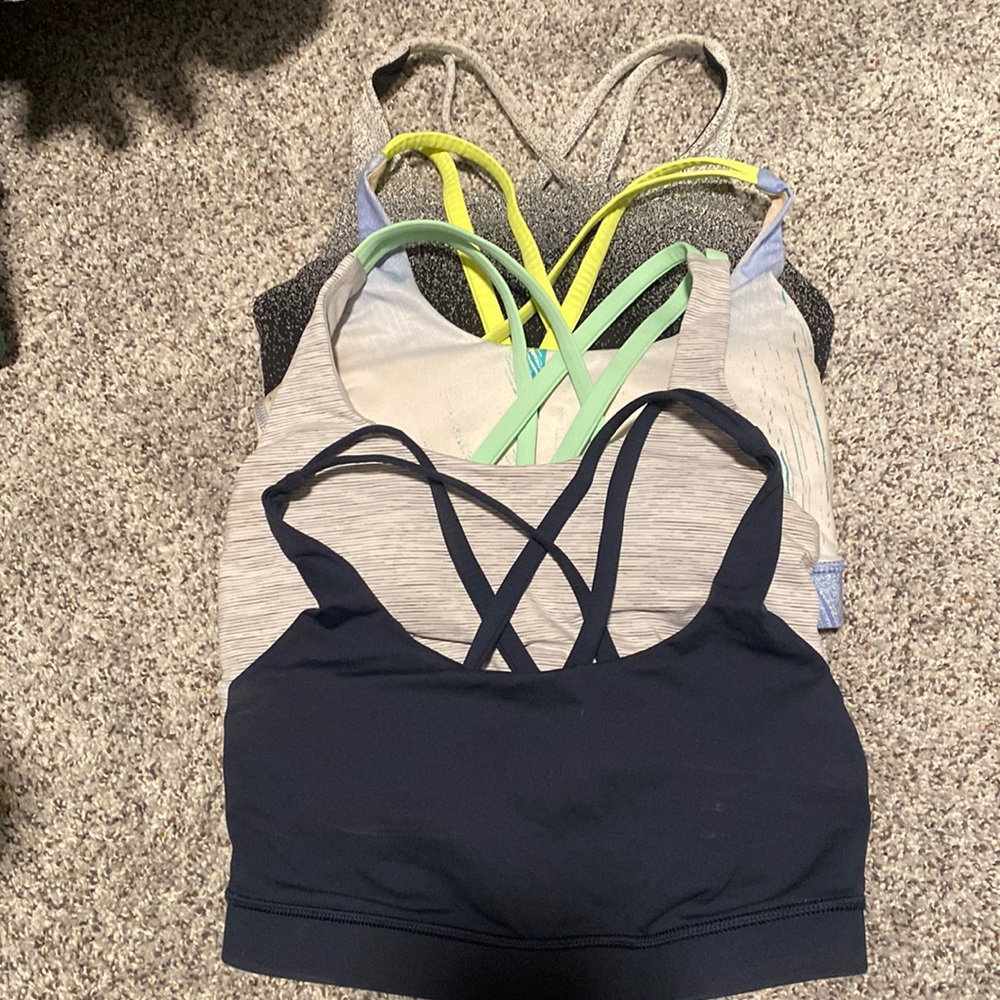 4 lululemon Energy bras in size 4